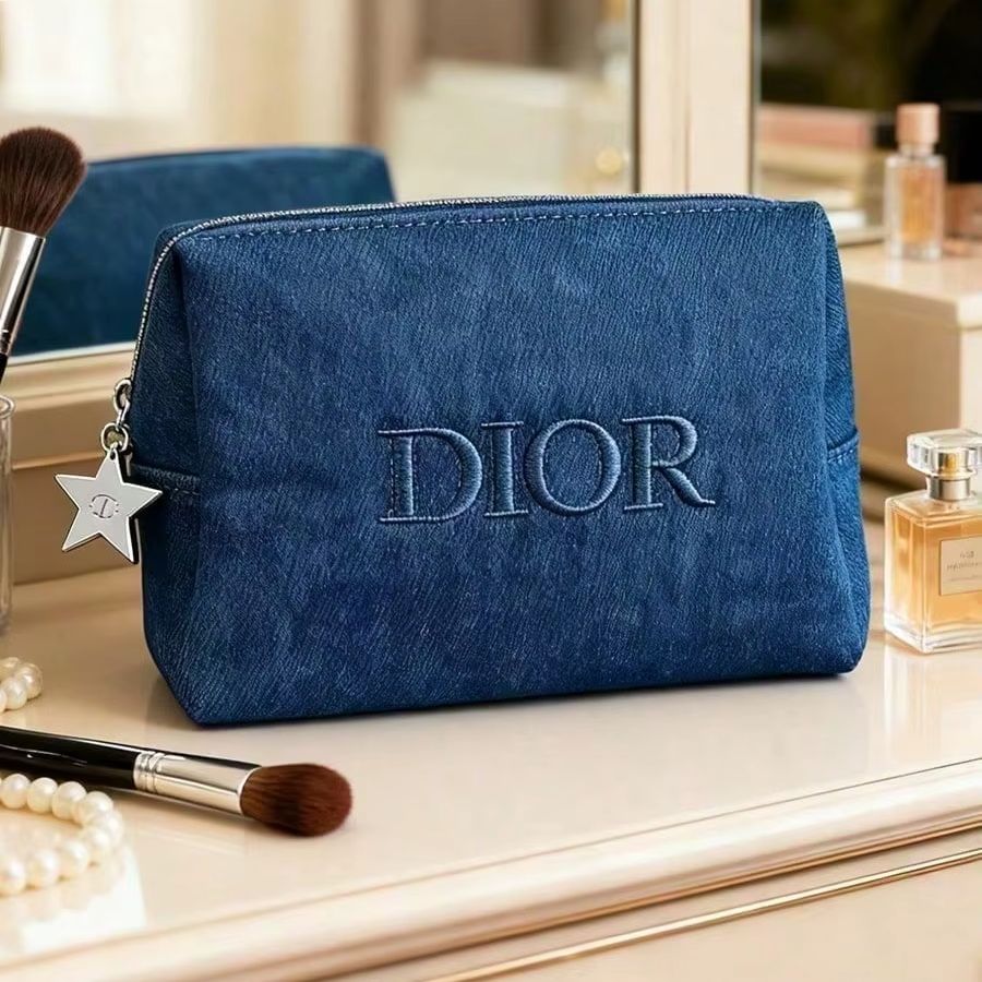 Women Bags Dior - Sac cosmétique Dior en denim foncé