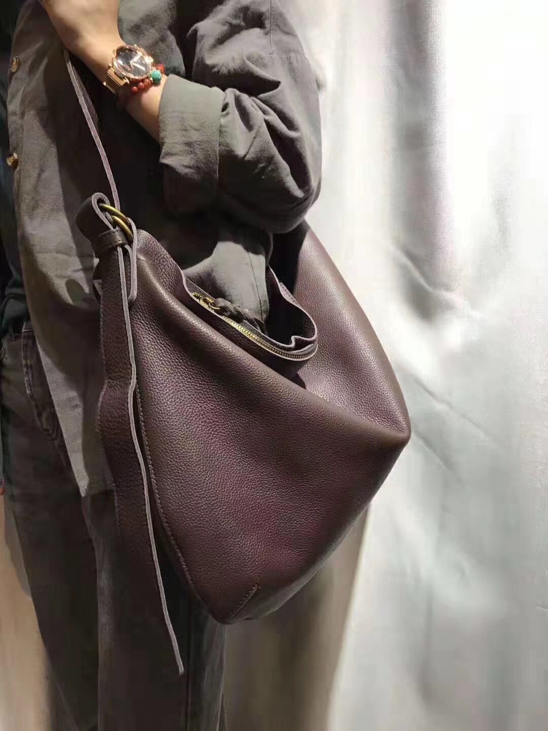 Doctor Bag Leather - Sac à bandoulière en cuir véritable